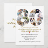 Invitation Numéro Quatre-vingts Anniversaire du Mariage photo (Devant / Derrière)