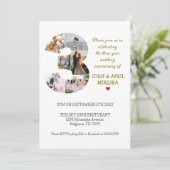 Invitation Numéro Trois Anniversaire du Mariage photo personn (Debout devant)