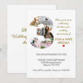Invitation Numéro Trois Anniversaire du Mariage photo personn (Devant / Derrière)