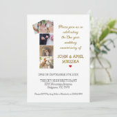 Invitation Numéro un anniversaire de Mariage photo personnali (Debout devant)