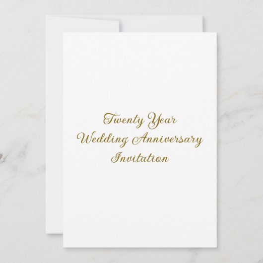 Invitation Numéro Vingt Anniversaire Personnalisé Mariage Pho (Dos)