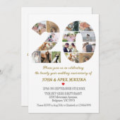 Invitation Numéro Vingt Anniversaire Personnalisé Mariage Pho (Devant / Derrière)