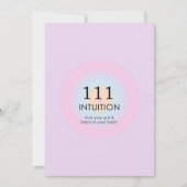 Invitation Numéros d'ange Numérologie 111 Intuition (Devant)