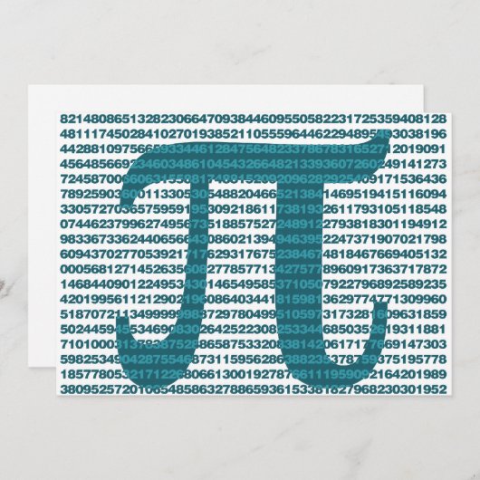 Invitation Numéros de jour Pi (Devant / Derrière)