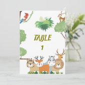 Invitation Numéros de la table de Baby shower des animaux for (Debout devant)