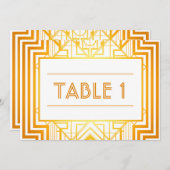 Invitation Numéros de tableau géométrique or (Devant / Derrière)