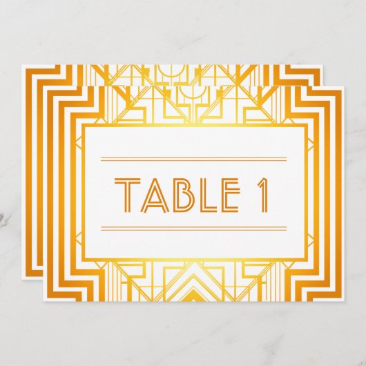 Invitation Numéros de tableau géométrique or (Devant / Derrière)