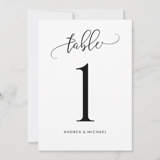 Invitation Numéros de tableau mariage amusant Calligraphie To (Dos)