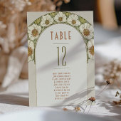 Invitation Numéros de tableau Mariage Art Nouveau Vintage