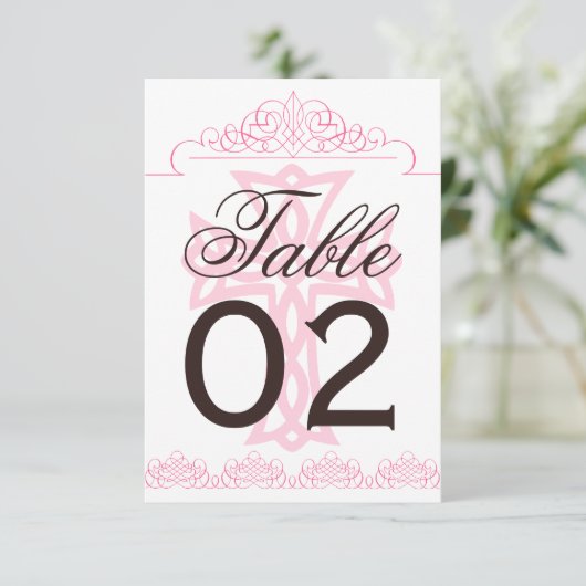 Invitation Numéros de tableau Mariage croisé (Debout devant)