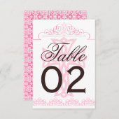 Invitation Numéros de tableau Mariage croisé (Devant / Derrière)