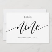 Invitation Numéros de tableau Mariage moderne Calligraphie -  (Dos)