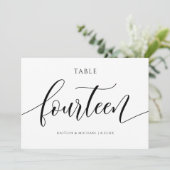 Invitation Numéros de tableau Mariage moderne Calligraphie -  (Debout devant)