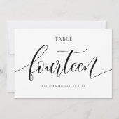 Invitation Numéros de tableau Mariage moderne Calligraphie -  (Dos)