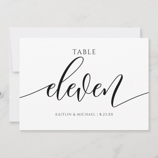Invitation Numéros de tableau Mariage moderne Calligraphie - (Devant)