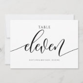 Invitation Numéros de tableau Mariage moderne Calligraphie -  (Dos)