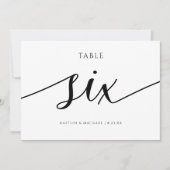 Invitation Numéros de tableau Mariage moderne Calligraphie -  (Devant)