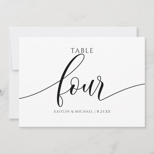 Invitation Numéros de tableau Mariage moderne Calligraphie - (Devant)