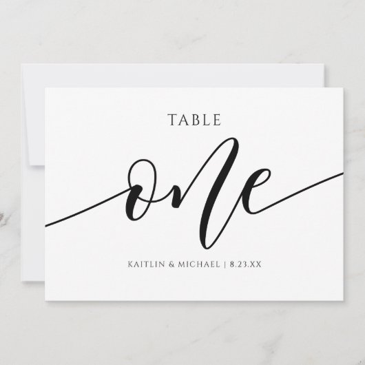 Invitation Numéros de tableau Mariage moderne Calligraphie - (Devant)