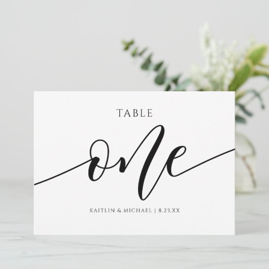 Invitation Numéros de tableau Mariage moderne Calligraphie -  (Debout devant)