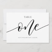 Invitation Numéros de tableau Mariage moderne Calligraphie -  (Dos)