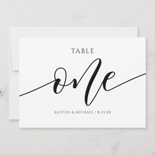 Invitation Numéros de tableau Mariage moderne Calligraphie - (Dos)