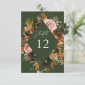 Invitation Numéros de tableau Rustique Gold, Purple et Rose F (Debout devant)