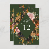 Invitation Numéros de tableau Rustique Gold, Purple et Rose F (Devant / Derrière)