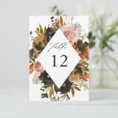 Invitation Numéros de tableau Rustique Gold, Purple et Rose F (Debout devant)