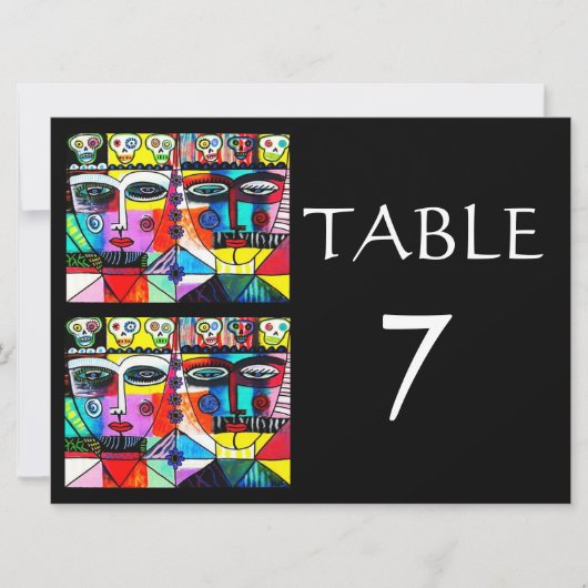 INVITATION NUMÉROS DE TABLES DE MARIAGE - JOUR DES MORTS (Devant)