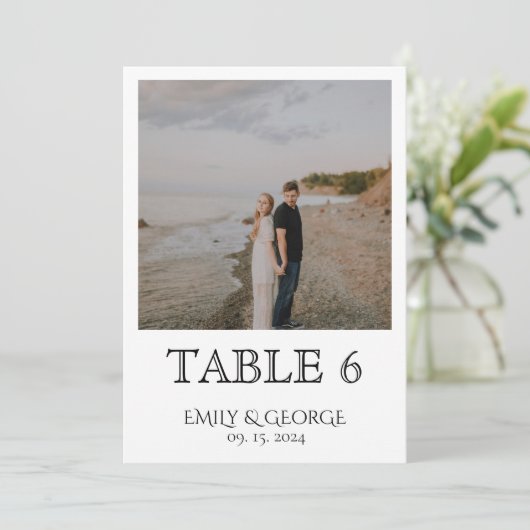 Invitation Numéros simples de Mariage classique (Debout devant)