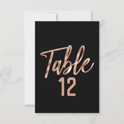 Invitation Numérotation de table de typographie moderne en or (Devant)