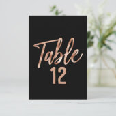 Invitation Numérotation de table de typographie moderne en or (Debout devant)