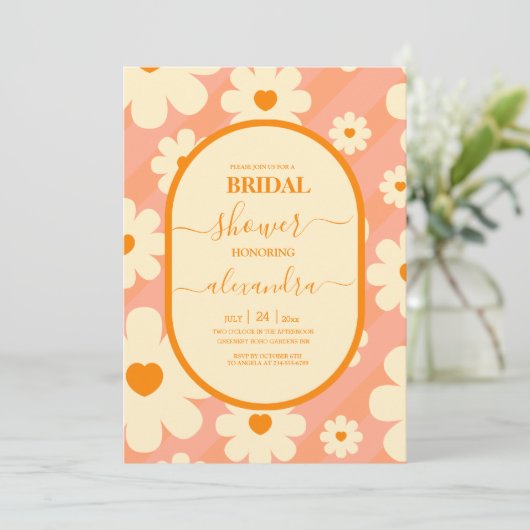 Invitation nuptiale à thème des années 70 Super ré (Debout devant)