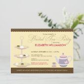 Invitation nuptiale avec du charme de thé (jaune) (Debout devant)