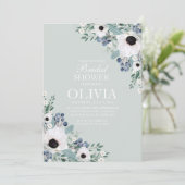 Invitation nuptiale blanc anémone sauge vert (Debout devant)
