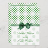 Invitation nuptiale blanc de douche de point de (Devant / Derrière)