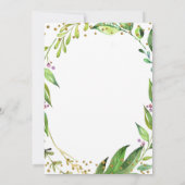Invitation nuptiale botanique de thé de verdure (Dos)