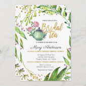 Invitation nuptiale botanique de thé de verdure (Devant / Derrière)