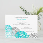 Invitation nuptiale de baby shower de turquoise et (Debout devant)