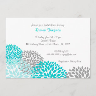Invitation nuptiale de baby shower de turquoise et