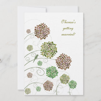 Invitation nuptiale de blanc de dahlia de nature