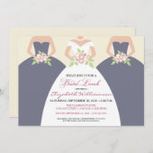 Invitation nuptiale de brunch de jeune mariée et (Devant / Derrière)