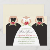 Invitation nuptiale de brunch de jeune mariée et (Devant / Derrière)