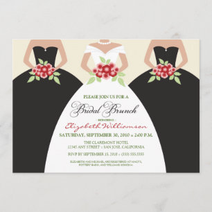 Invitation nuptiale de brunch de jeune mariée et