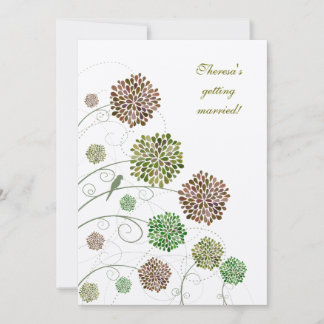 Invitation nuptiale de coutume de dahlia de nature