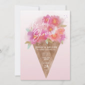 Invitation nuptiale de crème glacée florale Cone (Devant)