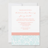 Invitation nuptiale de déjeuner de damassé de (Dos)