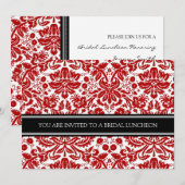 Invitation nuptiale de déjeuner de damassé noire (Devant / Derrière)