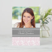 Invitation nuptiale de déjeuner de photo grise (Debout devant)